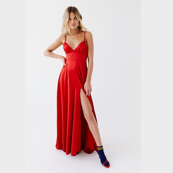 SOLD!! Free People Cherry Red Gown NWT! - Picture 2 of 8